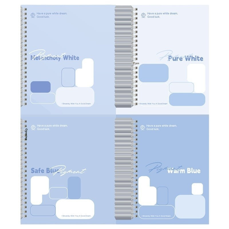 The Simple Blue Notebook for Daily Thoughts and Plans (4pcs)