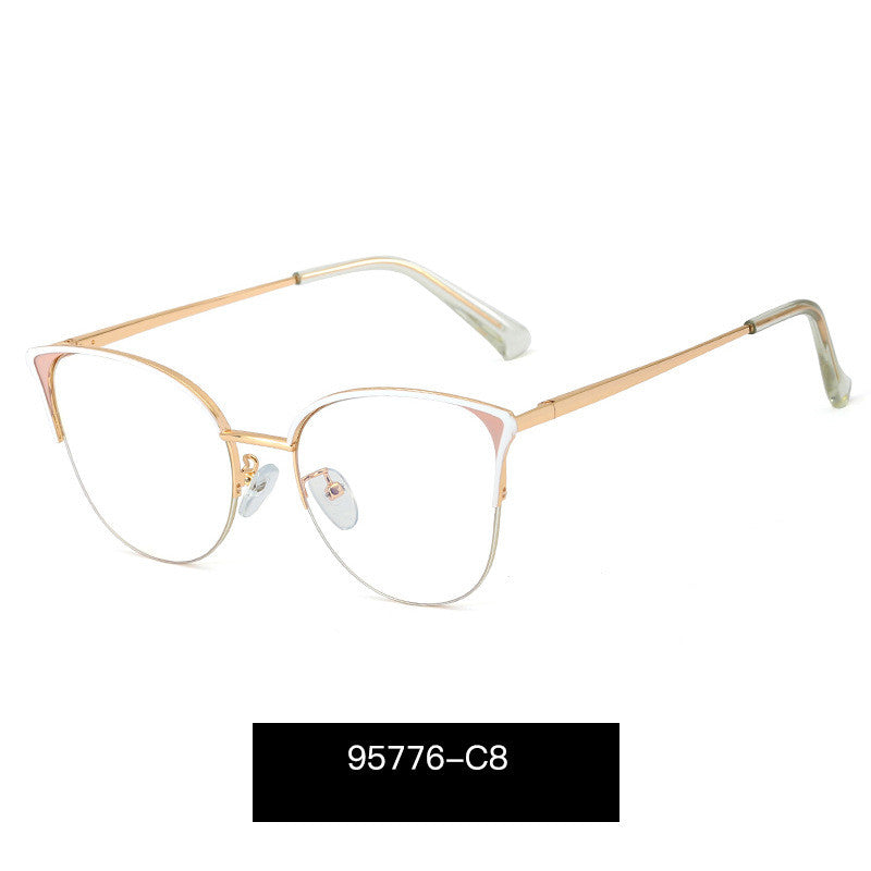 Women's Fashion Half Frame Blue Light Blocking Glasses