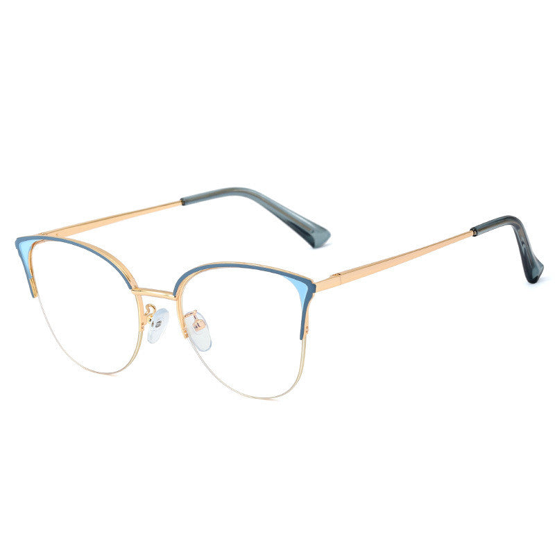 Women's Fashion Half Frame Blue Light Blocking Glasses