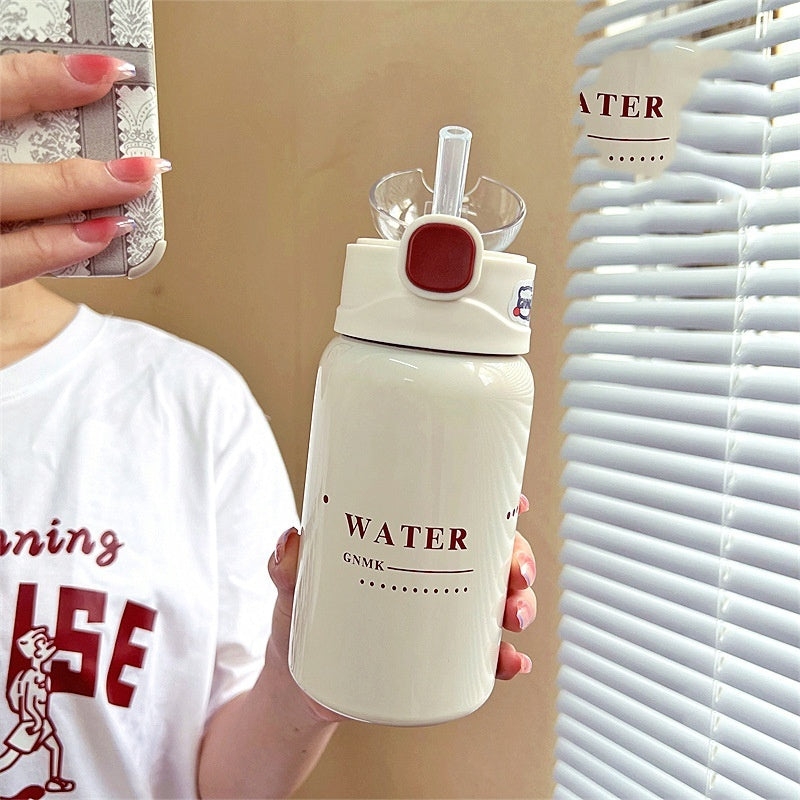 Simple Insulated Water Bottle With A Straw For Girls