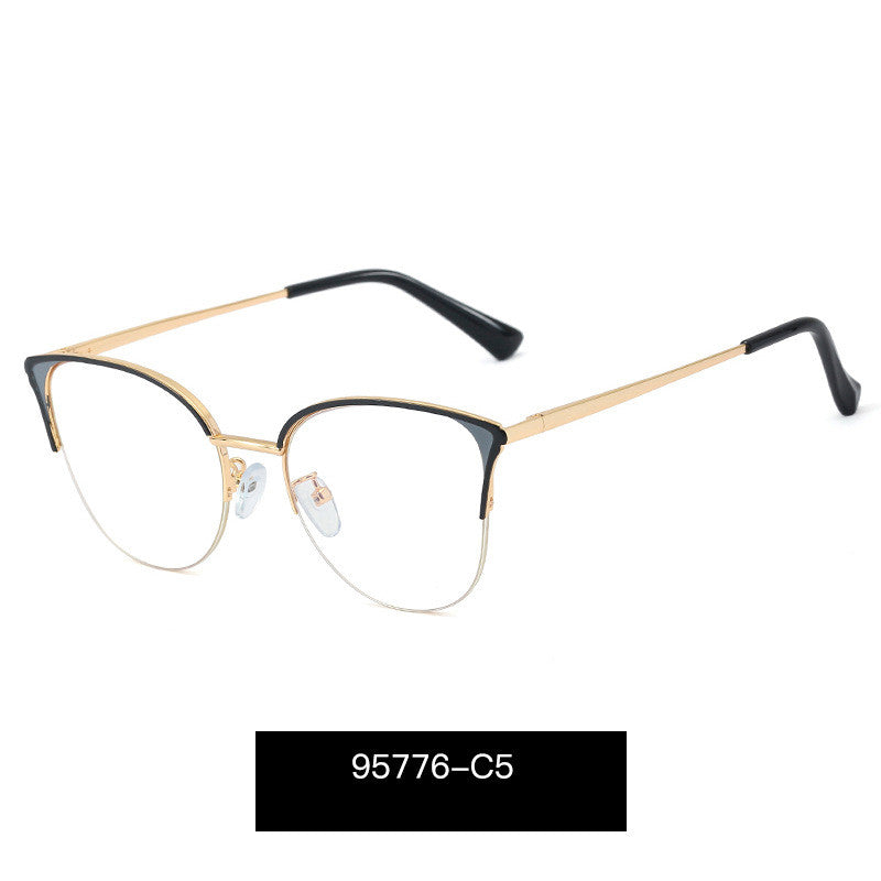 Women's Fashion Half Frame Blue Light Blocking Glasses