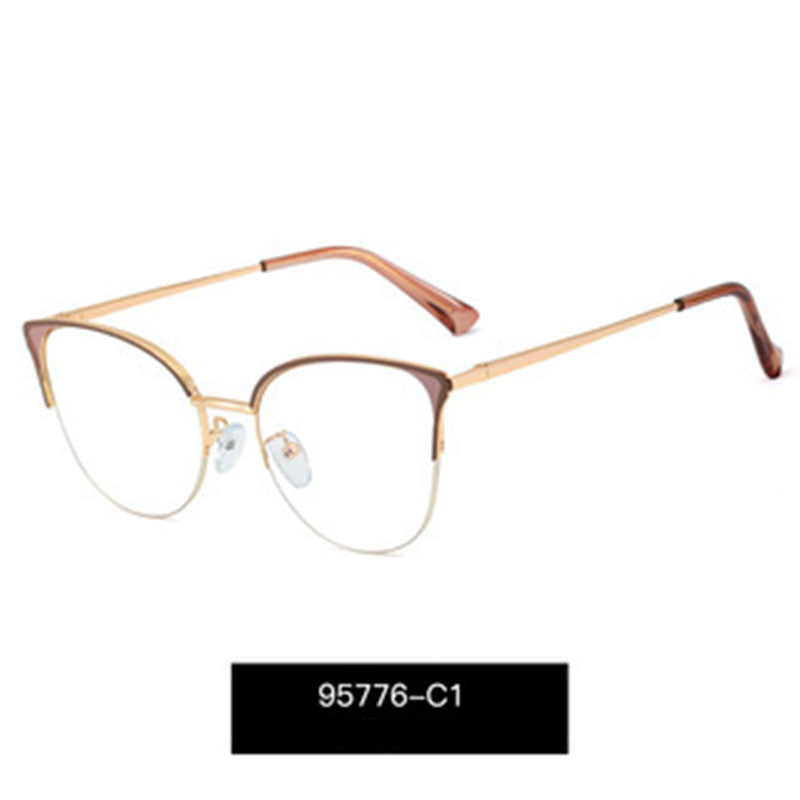 Women's Fashion Half Frame Blue Light Blocking Glasses