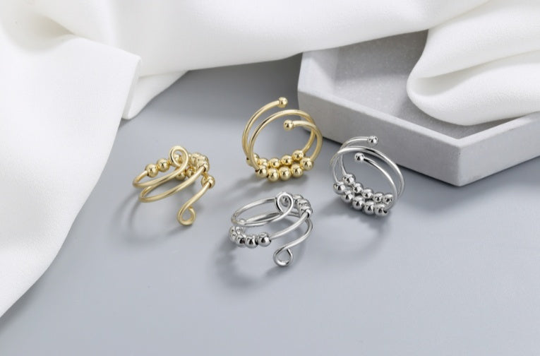 Fidget Double-layer Adjustable Decompression Color Retention Stress Anxiety Ring