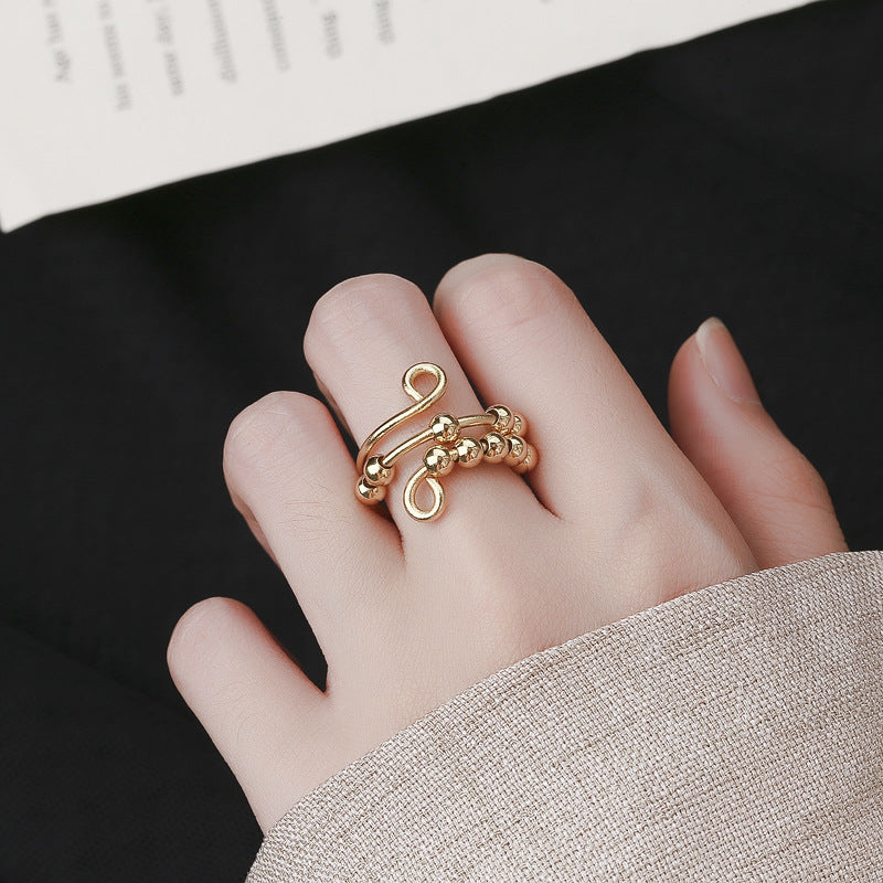 Fidget Double-layer Adjustable Decompression Color Retention Stress Anxiety Ring