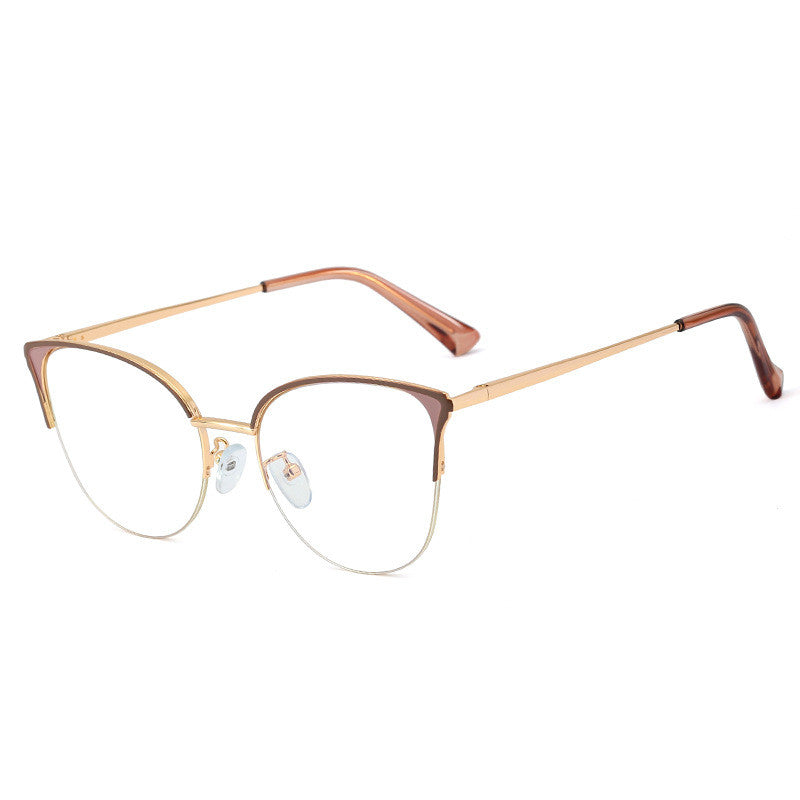 Women's Fashion Half Frame Blue Light Blocking Glasses