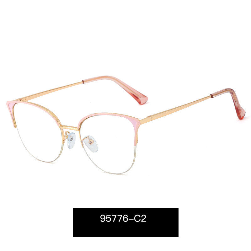Women's Fashion Half Frame Blue Light Blocking Glasses