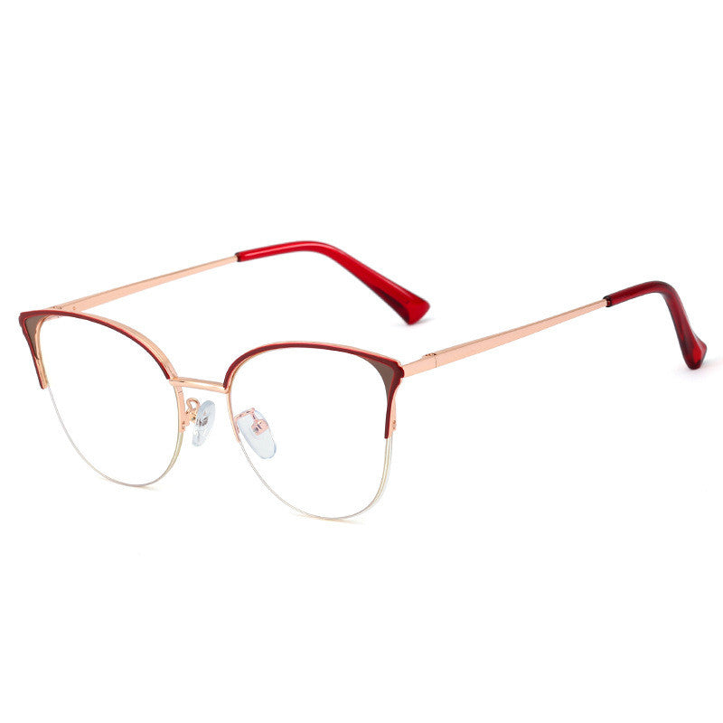Women's Fashion Half Frame Blue Light Blocking Glasses